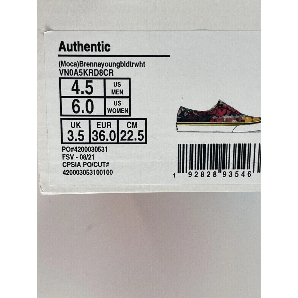 Vans Sneakers Authentic Moca Brenna Young Democratic Dollar Women Size‎ 6 New - Picture 10 of 12